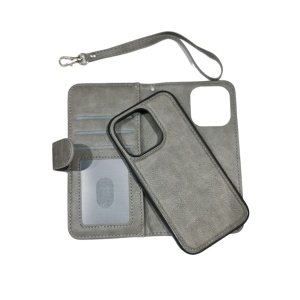 IPhone 14 -Detachable 2in1 Wallet Cover-Grå